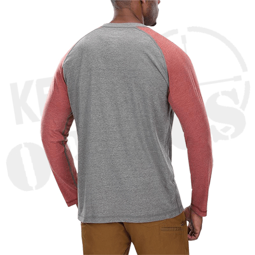 Vertx Action Henley Heather Gray & Red VTX1465-HGR