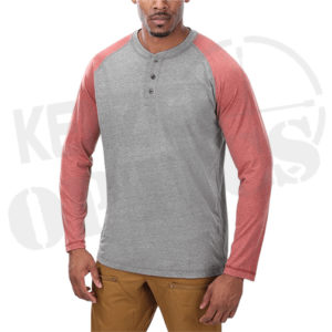 Vertx Action Henley Heather Gray & Red VTX1465-HGR