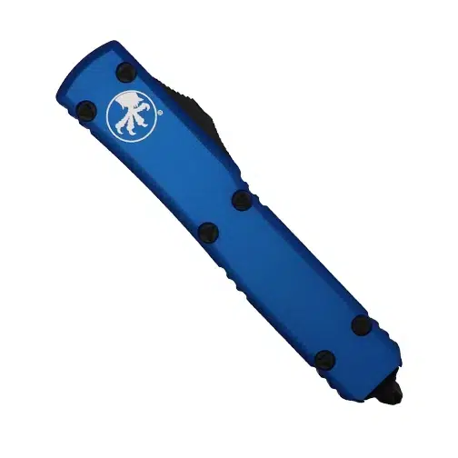 Microtech 122-3BL Ultratech D/E Fully Serrated OTF Automatic Knife Blue - Black Blade