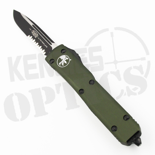 Microtech Ultratech S/E Partial Serrated OTF Knife OD Green – Black