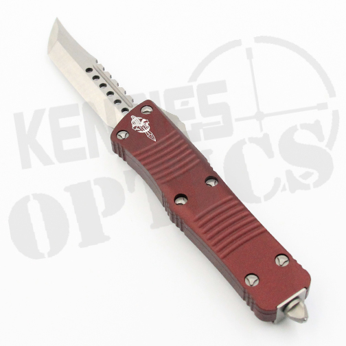 Microtech Troodon Hellhound OTF Automatic Knife Merlot Red – Stonewashed
