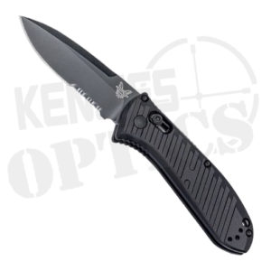 Benchmade Mini Presidio II Knife - Black Partially Serrated Blade w/ Aluminum Handle