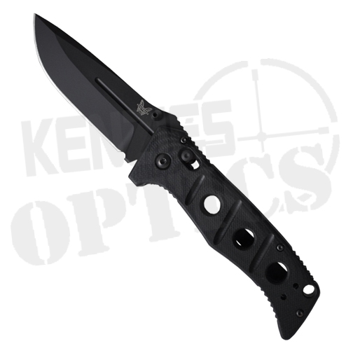 Benchmade Sibert Adamas Folding Knife - Black Plain Blade and Black Handle