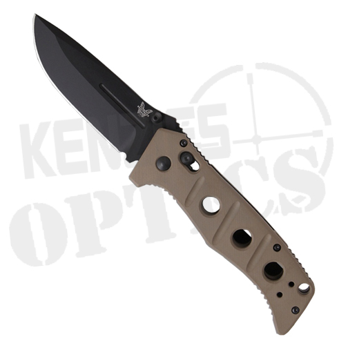 Benchmade Sibert Adamas Folding Knife - Black Plain Blade with Tan Handle