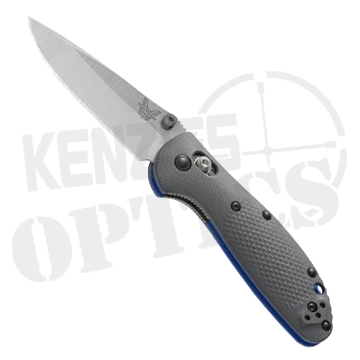 Benchmade Mini Griptilian Knife - Dark Gray & Blue Handle/Satin Blade
