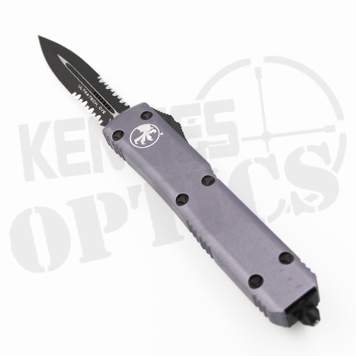 Microtech Ultratech D/E Partially Serrated OTF Automatic Knife Gray – Black