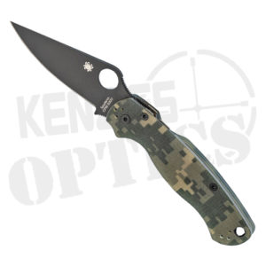 Spyderco Para Military 2 Knife - Black Plain Edge with Camo Handle