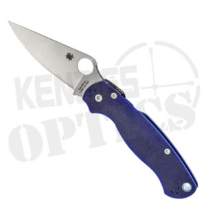 Spyderco Para Military 2 Knife - Satin Plain Edge with Dark Blue Handle