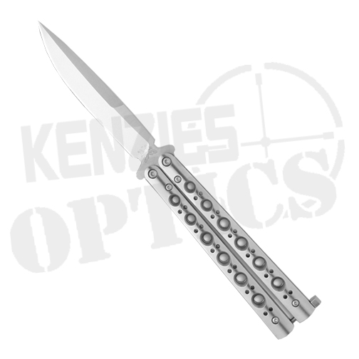 Benchmade Balisong Butterfly Knife - Gray Handle and Satin Spear Point Blade