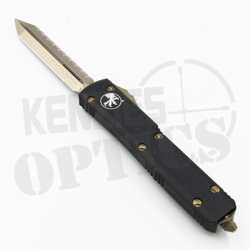 Microtech Ultratech Spartan Fully Serrated OTF Automatic Knife Black - Bronze