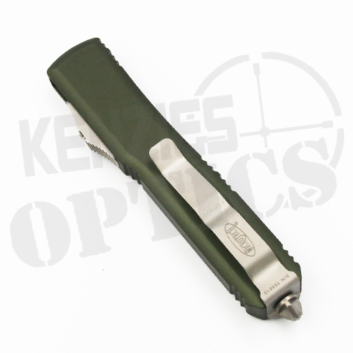 Microtech Ultratech T/E Partially Serrated OTF Knife OD Green – Stonewash