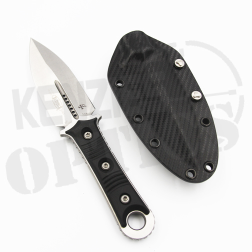 Microtech Borka SBD Dagger Fixed Blade Knife Black G-10 - Stonewash