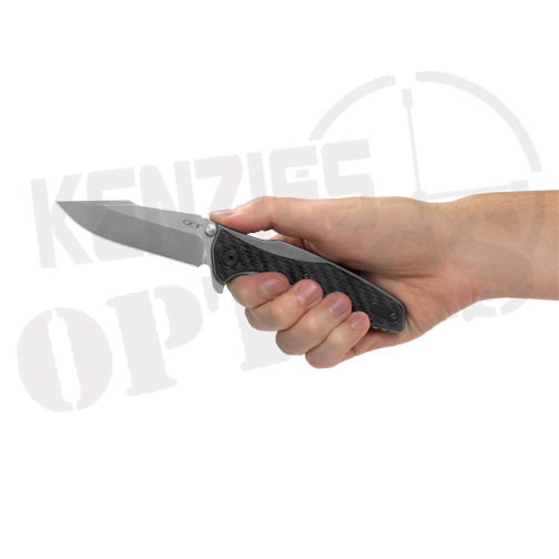 Zero Tolerance Hinderer 0393GLCF Frame Lock Black and Silver Knife - Working Finish