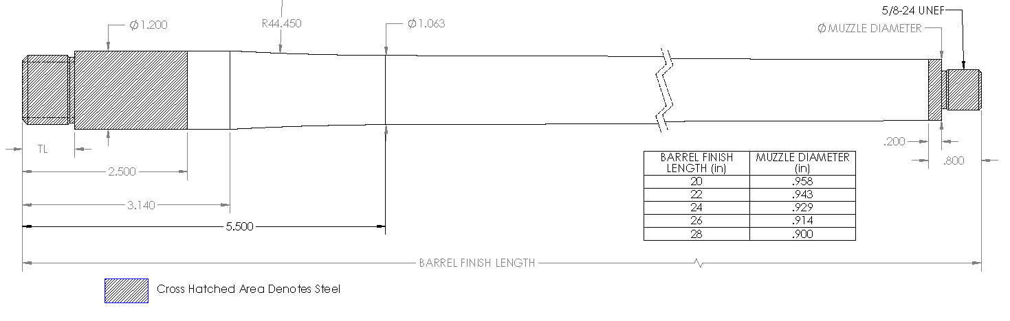 Proof Research 300 PRC Defiance Ruckus Pre-Fit Carbon Fiber Barrel