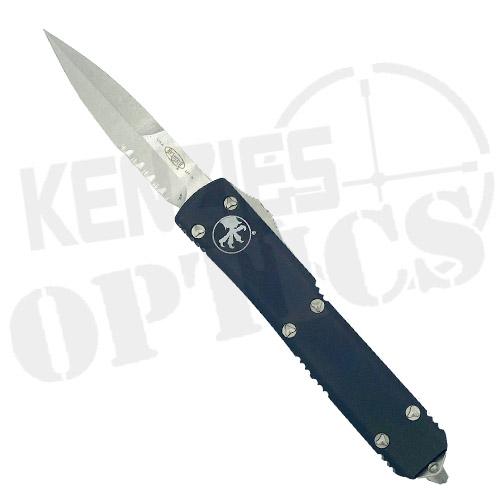 Microtech Ultratech Bayonet Partially Serrated OTF Automatic Knife Black - Stonewash