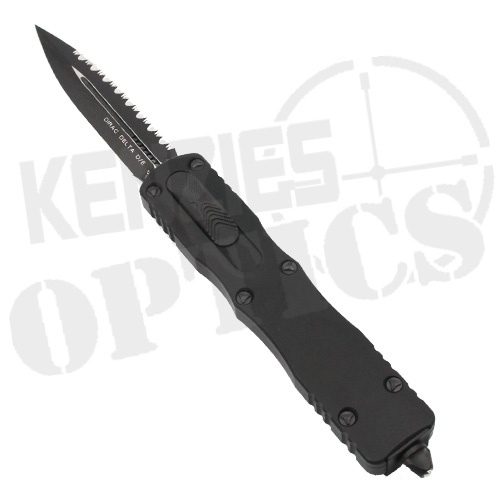 Microtech Dirac Delta D/E OTF Fully Serrated Automatic Knife Black - Black