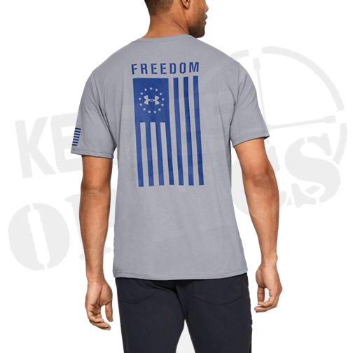 Under Armour Freedom T-Shirt - Steel Medium Heather / Royal