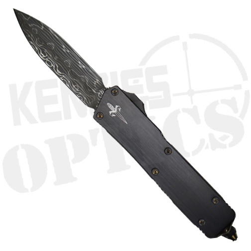 Microtech Marfione Custom Scarab II Automatic Knife Black - Vines & Roses Pattern Damascus