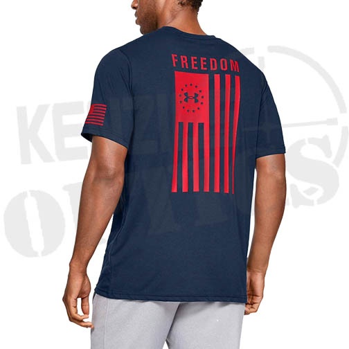 Under Armour Freedom Graphic T-Shirt - Academy Blue & Red