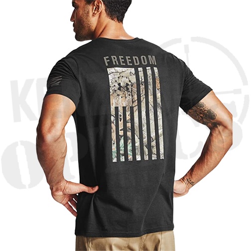Under Armour Freedom Flag Graphic T-Shirts - Black and Brown Umber