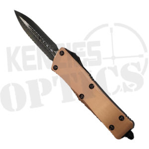 Microtech Marfione Custom Troodon Automatic Knife Copper Top - Herring Bone Damascus