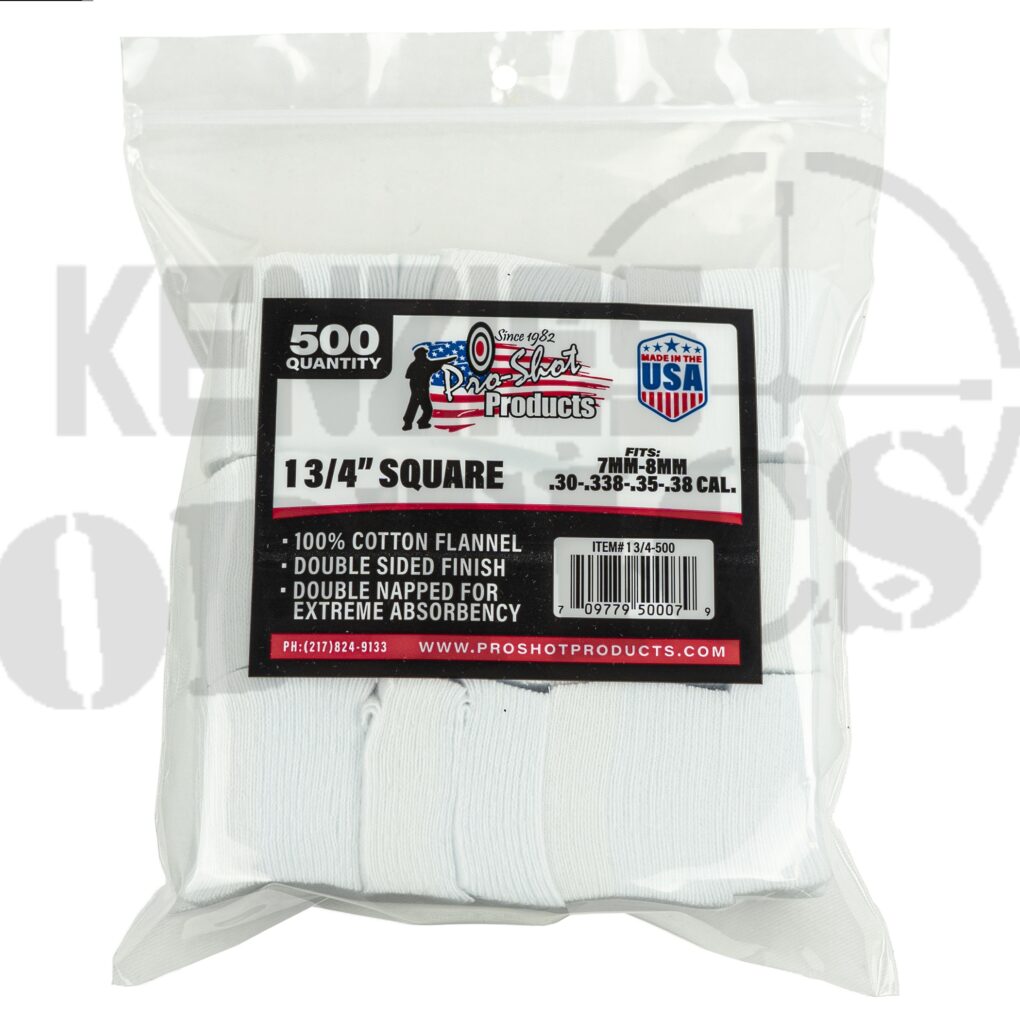 7mm-.38 Cal. / 6mm Benchrest 1 3/4" Square 500 Count Patches *Excellent for .30 Cal. Rifle