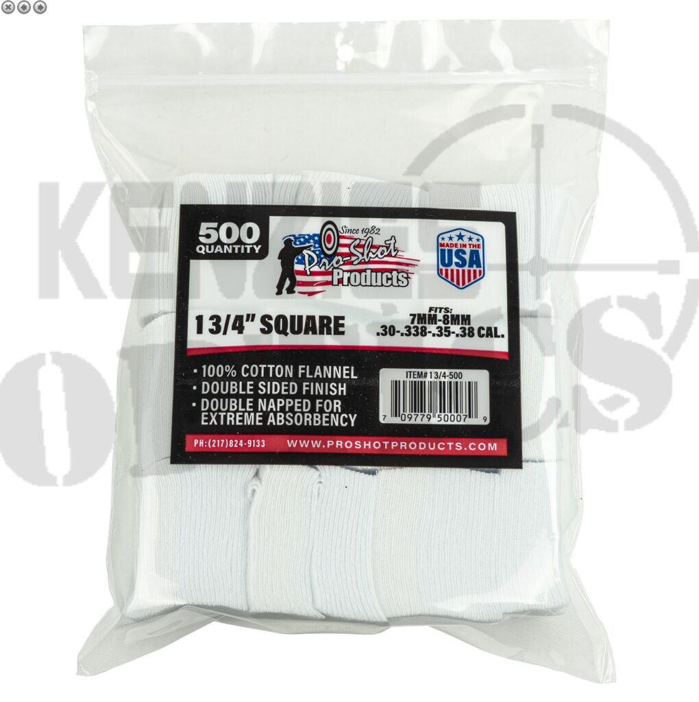 7mm-.38 Cal. / 6mm Benchrest 1 3/4" Square 500 Count Patches *Excellent for .30 Cal. Rifle