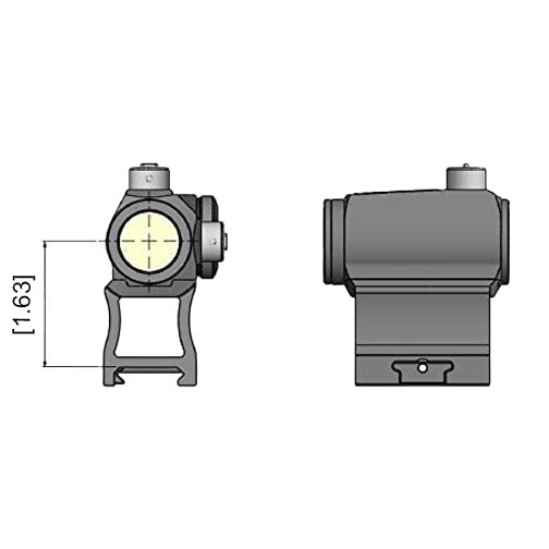 Holosun AL1/3CW1.63 1.63" Lower 1/3 Co-Witness Mount AL1-3CW1-63