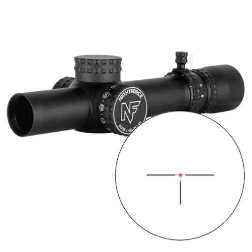 Nightforce NX8 1-8x24mm Capped Turrets F1 Scope - Black - C654