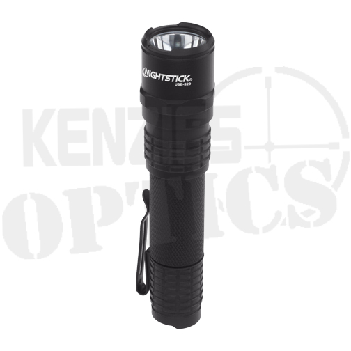 The Nightstick USB-320 is a rechargeable every day carry flashlight. It is an LED rated at 320 lumens for 1.5 hours. At only 4.5 inches long and weighing only 3 oz, this compact flashlight includes a removable deep concealment clip for ease of use in and out of a pocket. Includes both momentary or constant on functionality. This light features an IPX7 rated waterproof, chemical, heat and impact resistant housing. The sleeved collar discretely opens for direct USB charging. While charging the light turns red and turns green when fully charged. Meets requirements of NFPA-1971-8.6 (2013). Includes a 2 foot USB charging cable and Lio ion rechargeable battery.