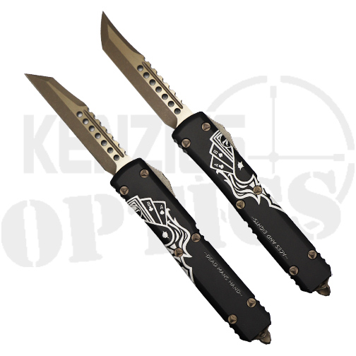 Microtech Signature Series Ultratech Hellhound & Warhound Combo Set - Death Card Engraved