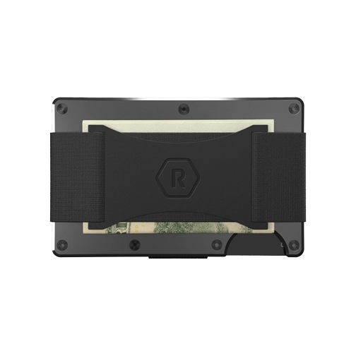 Ridge Wallet Gunmetal Aluminum w/ Cash Strap