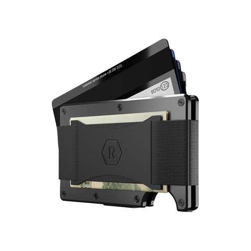 Ridge Wallet Gunmetal Aluminum w/ Cash Strap