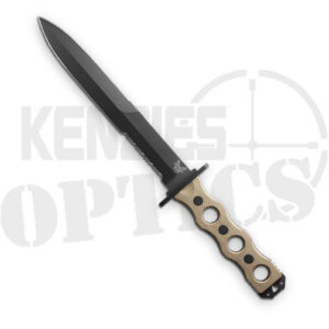 Benchmade 185SBK-1 SOCP Fixed Blade D/E Partially Serrated Knife Desert Tan - Black