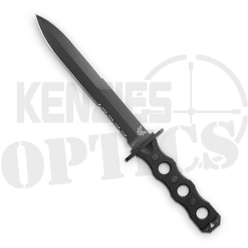Benchmade 185SBK SOCP Fixed Blade D/E Partially Serrated Knife Black - Black