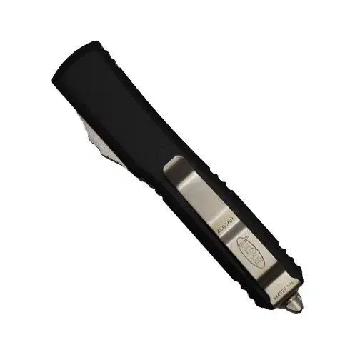 Microtech 223-11 Ultratech D/E Partially Serrated OTF Automatic Knife Black - Stonewash