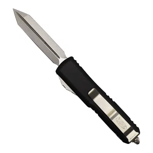 Microtech 230-10 UTX-85 D/E OTF Automatic Knife Black - Stonewash