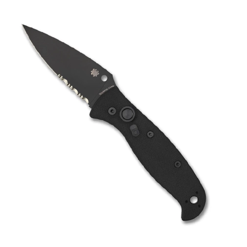 Spyderco C165GSBBK2 AUTONOMY 2 FULLY SERRATED. S/E AUTOMATIC KNIFE BLACK - BLACK