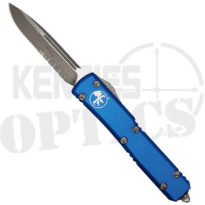 Microtech 121-11APBL Ultratech Partially Serrated S/E Automatic Knife OTF Knife Blue - Apocalyptic