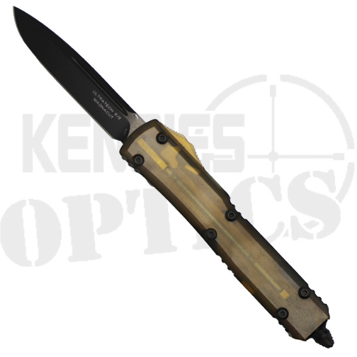 Microtech 121-1DLCTULS Ultratech Signature Series S/E OTF Automatic Knife Yellow & Black - Black
