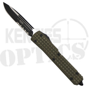 Microtech 121-2FRGTODS Ultratech Signature Series S/E Partially Serrated OTF Automatic Knife OD Green Frag - Black