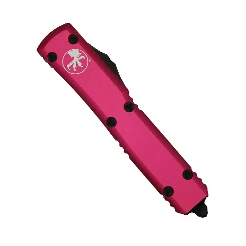 Microtech 121-2PK Ultratech Tactical S/E Partial Serrated OTF Knife Pink – Black