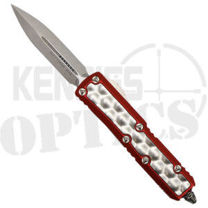 Microtech 126-10RDBIS Daytona D/E OTF Automatic Knife Red & Bubble Titanium Inlay - Stonewash