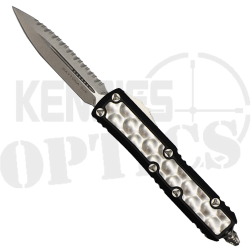 Microtech 126-12BIS Daytona Fully Serrated D/E OTF Automatic Knife Black & Bubble Titanium Inlay - Stonewash