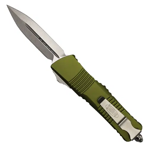 Microtech 142-10OD Combat Troodon D/E OTF Automatic Knife OD Green - Stonewash