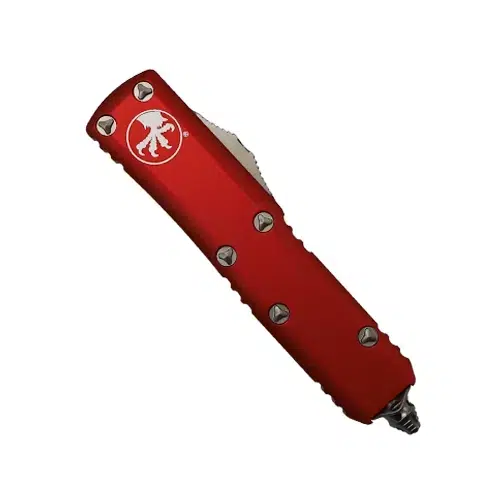 Microtech 231-10RD UTX-85 S/E OTF Automatic Knife Red - Stonewash