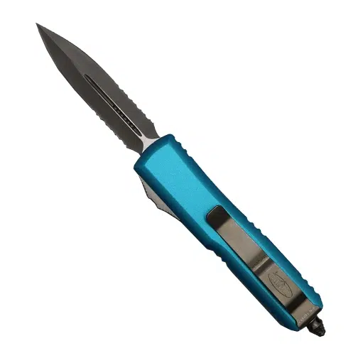 Microtech 232-5TQ UTX-85 Partially Serrated D/E OTF Automatic Knife Turquoise - Satin