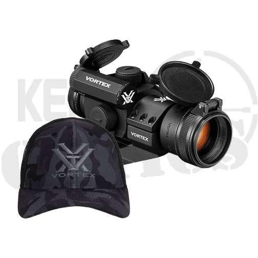 Vortex Strikefire II Red Dot Sight & Black Camo Logo Hat Bundle