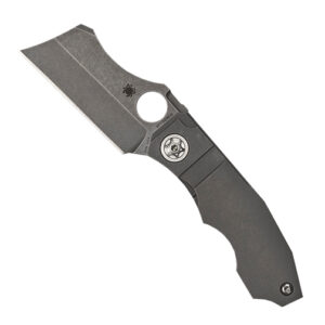Spyderco C260TIP Stovepipe Cleaver Folding Knife Gray Titanium - Stonewash