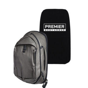 Vertx Commuter Backpack - Heather Medium Grey & Premier Body Armor Level IIIA Insert Bundle